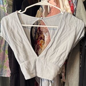 Brandy Melville Light Gray Crop Top